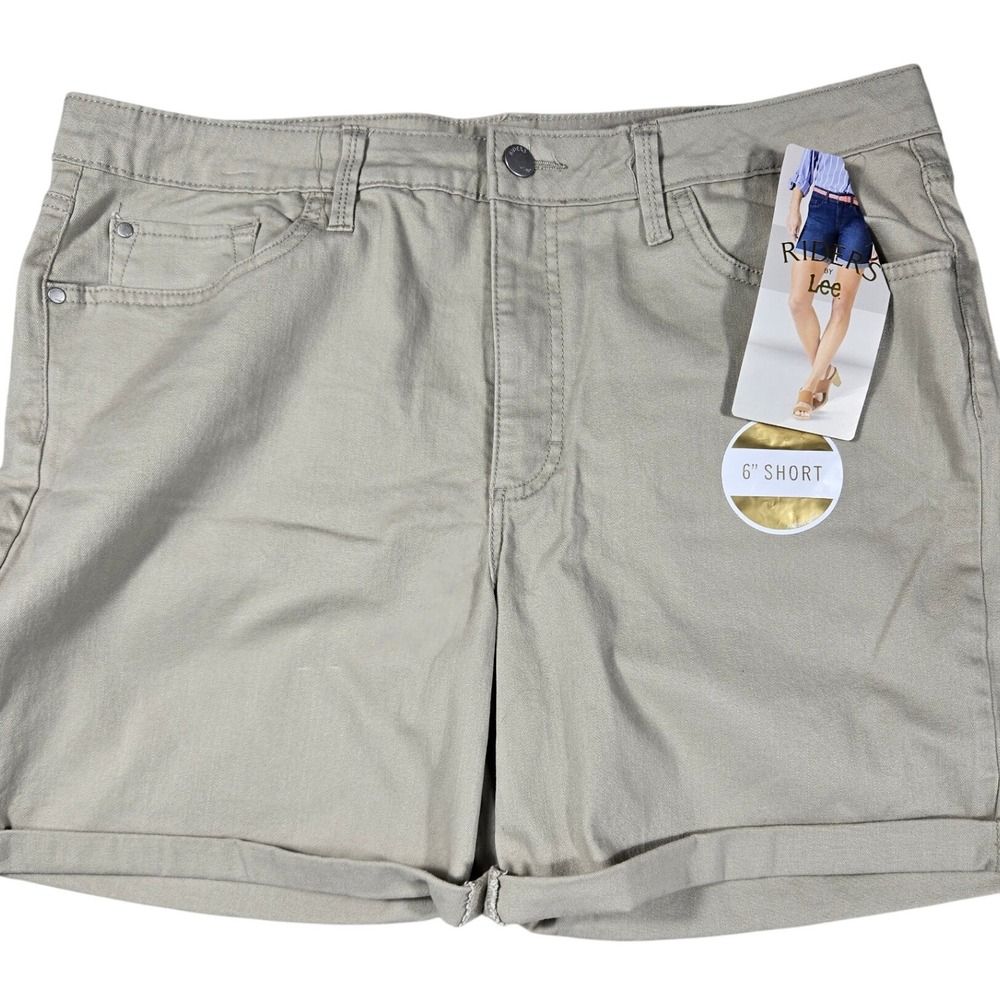 Riders by Lee Womens Midrise Short Pure Cashmere Tan 196MAWP Size 16 NWT - Picture 2 of 8